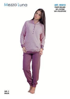 PIGIAMA DONNA M/L M5013 Ingrosso MEZZA LUNA Tellini S.r.l.